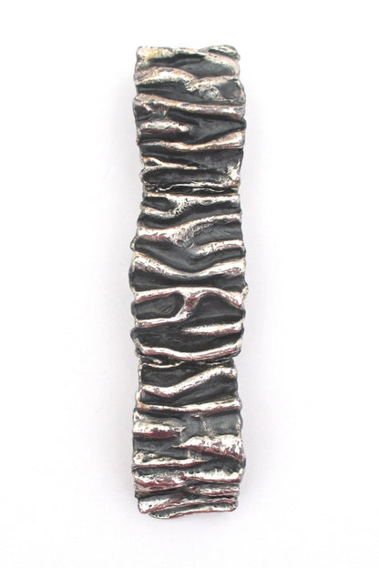 Guy Vidal 'gathered folds' pewter hinged bracelet