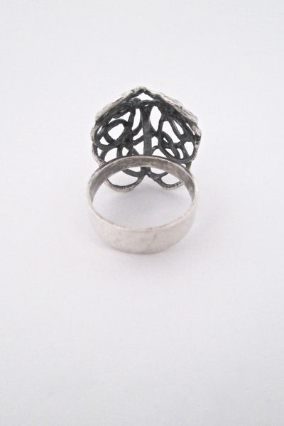 Erik Granit large silver openwork dome ring