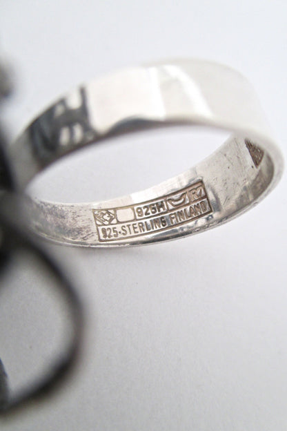 Erik Granit large silver openwork dome ring