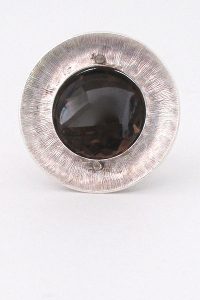 Hans Hansen monumental architectonic smoky quartz ring - rare