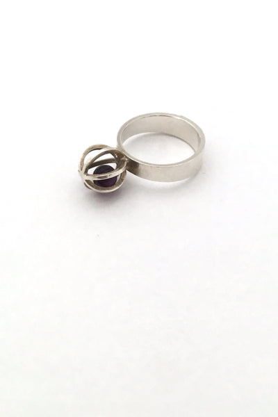 Elis Kauppi 'caged sphere' amethyst ring
