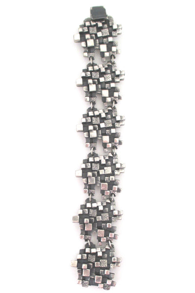Guy Vidal 'dimensional cubes' panel link bracelet