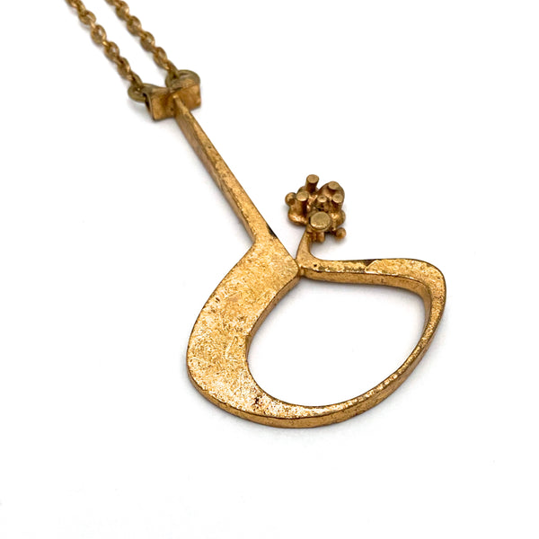 Jorma Laine large gilt bronze pendant necklace