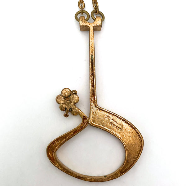 Jorma Laine large gilt bronze pendant necklace