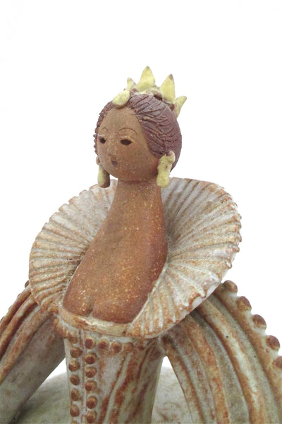 Lorraine Herman Canadian Studio Pottery glazed stoneware queen woman sculpture