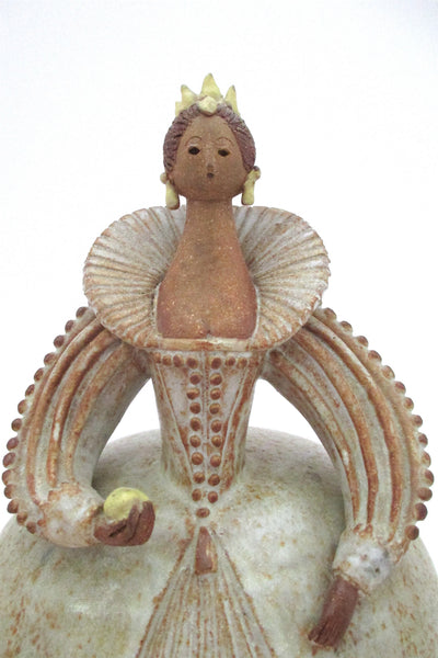 Lorraine Herman Canadian Studio Pottery glazed stoneware queen woman sculpture