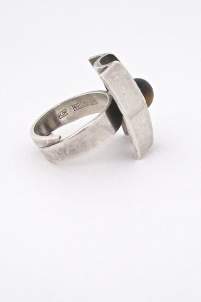 Matti Hyvarinen silver & tiger eye ring