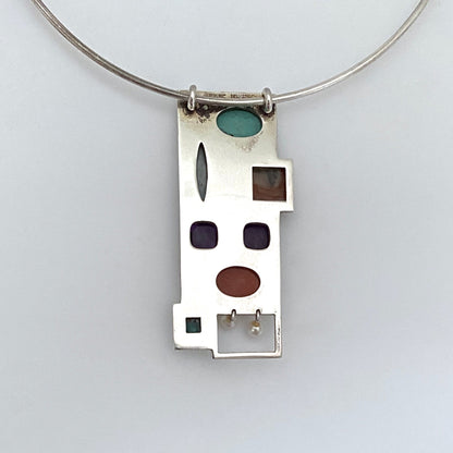 Bent Knudsen multi stone large pendant necklace #167