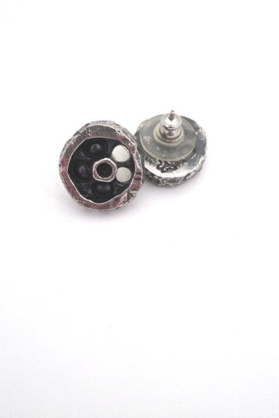 Guy Vidal 'shadowbox circle' post earrings