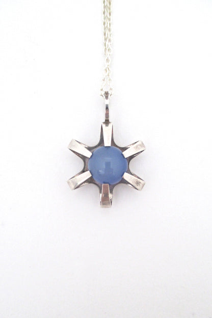 Elis Kauppi silver star chalcedony pendant