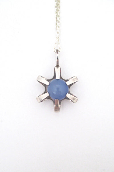 Elis Kauppi silver star chalcedony pendant