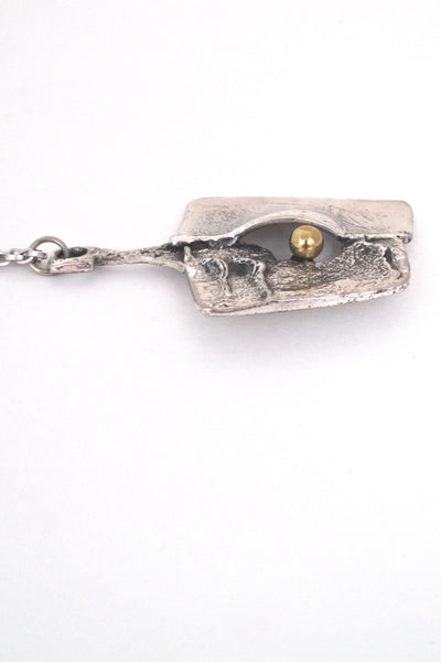 profile Guy Vidal Canada vintage brutalist pewter bronze sphere pendant necklace 1960s 1970s