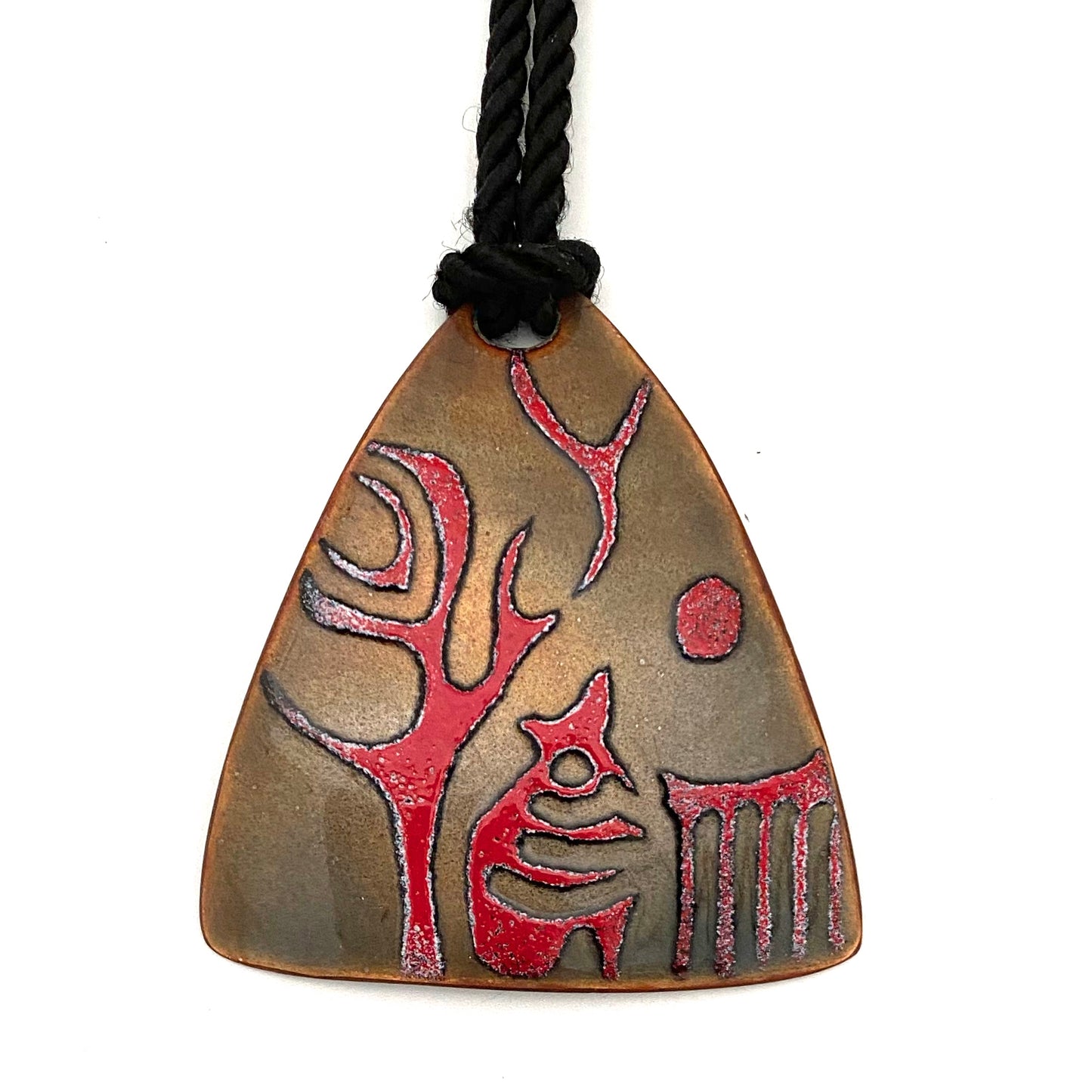 de Passille-Sylvestre early copper enamel pendant necklace