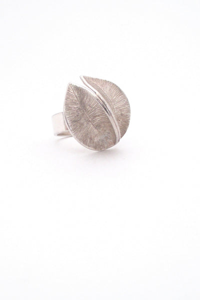 Kalevala Koru 'twin leaves' silver ring