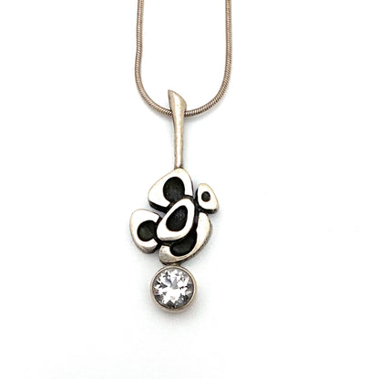 Valon Kulta Finland vintage silver & rock crystal pendant