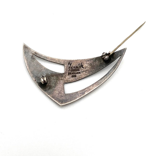 Viggo Wollny Denmark layered silver Modernist brooch ~ Fammik