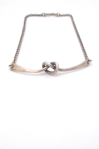detail Andreas Mikkelsen Denmark vintage silver knot necklace mid century Scandinavian design