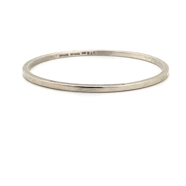 vintage silver oval bangle bracelet #51A ~ Denmark