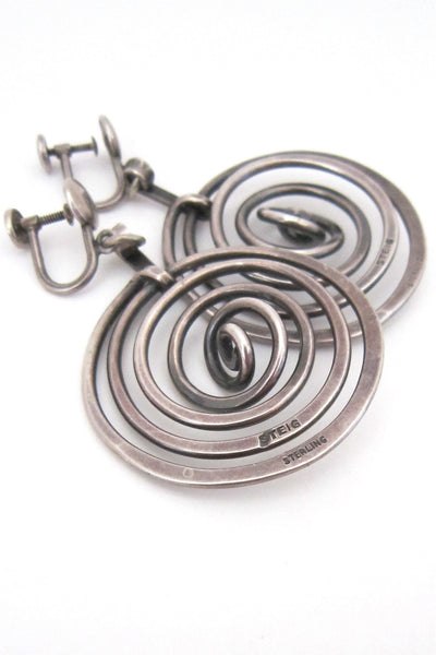 Henry Steig dimensional spiral earrings