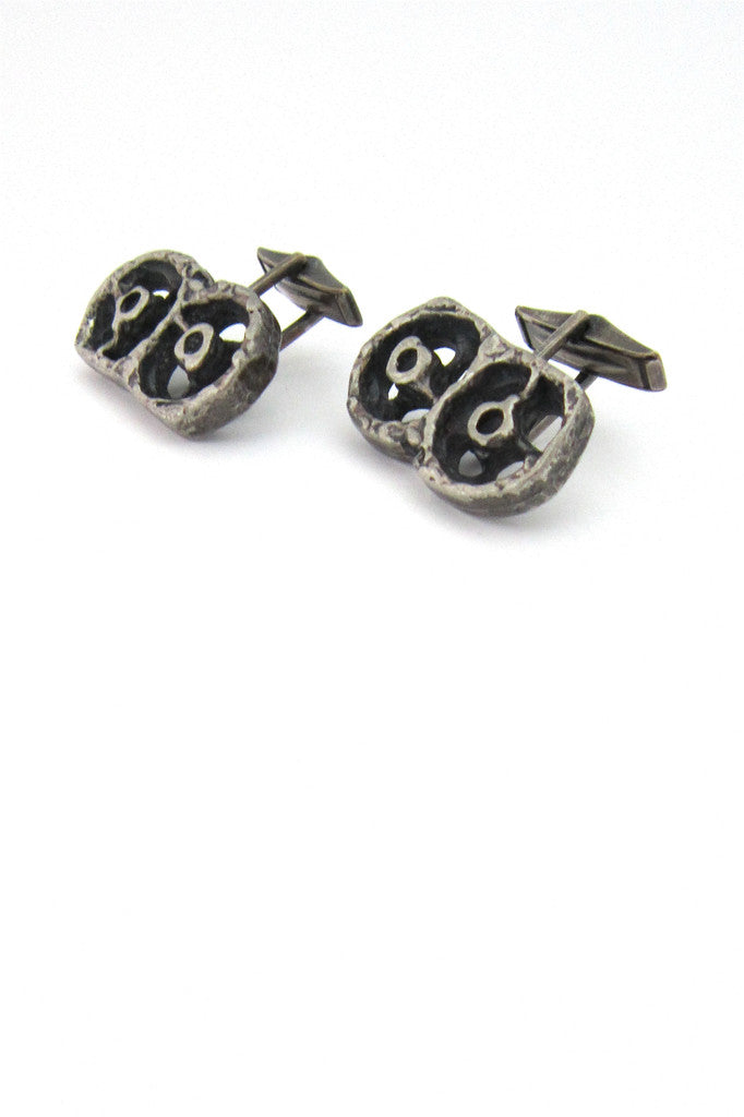 Guy Vidal Canada pewter "wheels" cufflinks