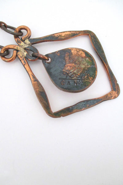 Rafael mottled orange kinetic copper necklace
