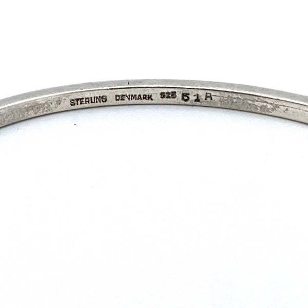 vintage silver oval bangle bracelet #51A ~ Denmark