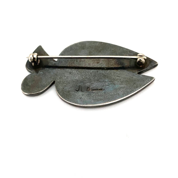Jack Leyland vintage silver fish brooch #2