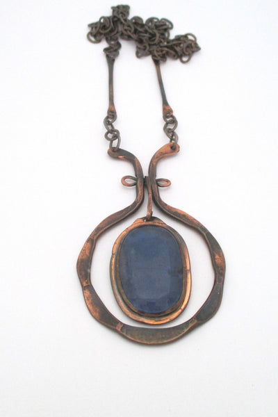 Rafael Alfandary Canada large copper and water blue necklace at Samantha Howard Vintage
