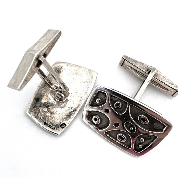 Jack Leyland vintage Modernist silver cufflinks