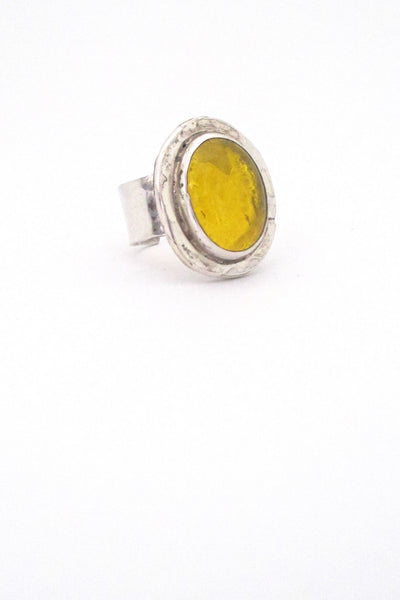 Rafael Alfandary Canada vintage sterling silver and lemon yellow ring