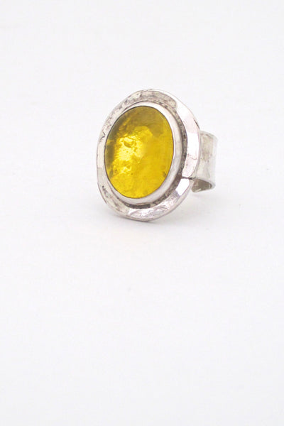 profile Rafael Alfandary Canada vintage sterling silver and lemon yellow ring