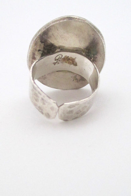 Rafael Canada large sterling silver and clear red ring