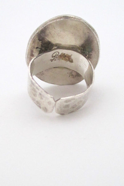 Rafael Canada large sterling silver and clear red ring