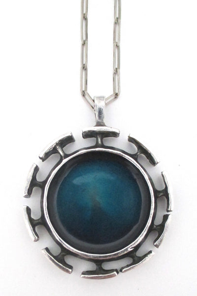 Bernard Chaudron large 'blue sun' pendant necklace