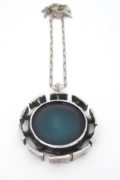 Bernard Chaudron large 'blue sun' pendant necklace