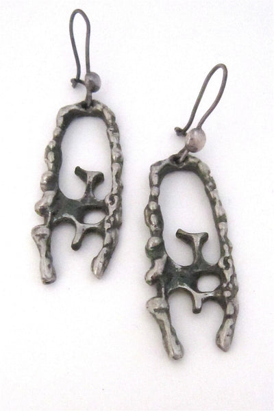 Guy Vidal Canada vintage brutalist wishbone drop earrings
