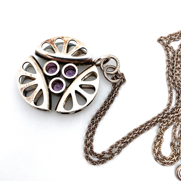 Kupittaan Kulta silver and amethyst pendant necklace ~ Elis Kauppi