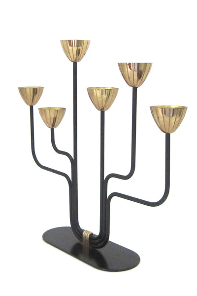 Ystad Metall Sweden vintage modernist candelabra by Gunnar Ander