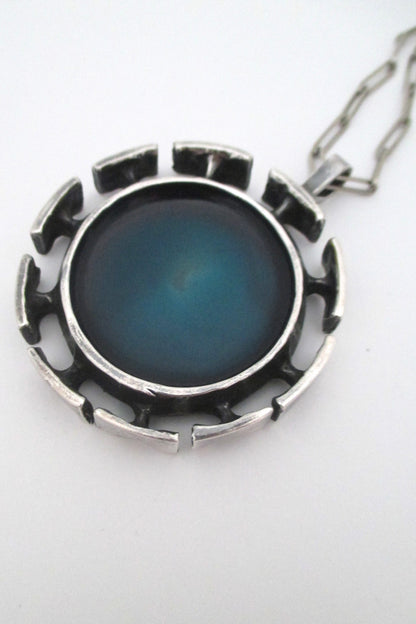 detail Bernard Chaudron Canada large sculptural brutalist pendant necklace