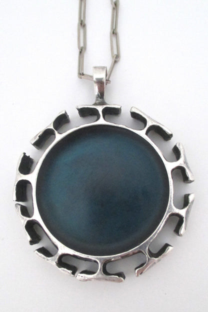 back Bernard Chaudron Canada large sculptural brutalist pendant necklace