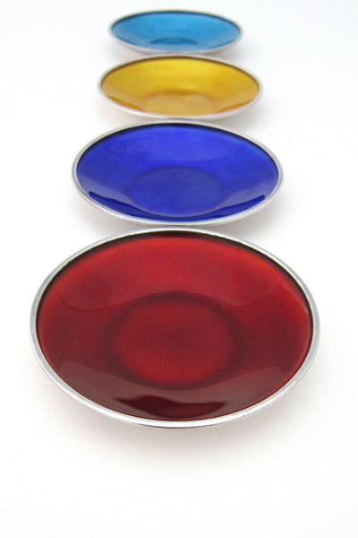 vintage Denmark sterling silver & enamel open salts