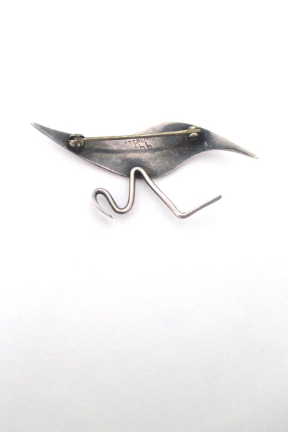 Frances Holmes Boothby - running bird brooch
