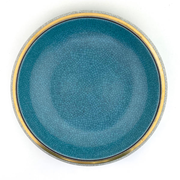 Royal Copenhagen turquoise crackle dish ~ Thorkild Olsen