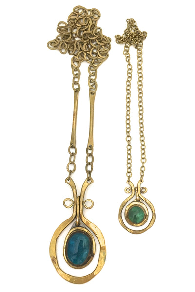 Rafael Canada brass classic kinetic necklace ~ clear pale green mini