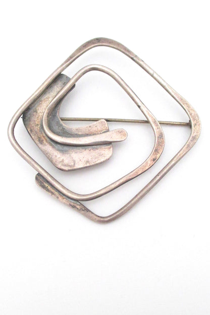 Art Smith American Modernist large sterling brooch at Samantha Howard Vintage