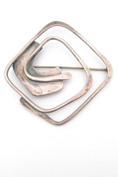 Art Smith American Modernist large sterling brooch at Samantha Howard Vintage
