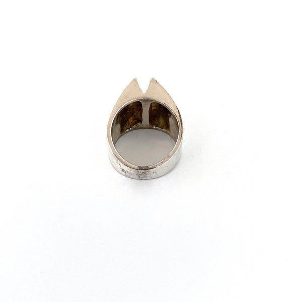 vintage silver geometric Modernist ring