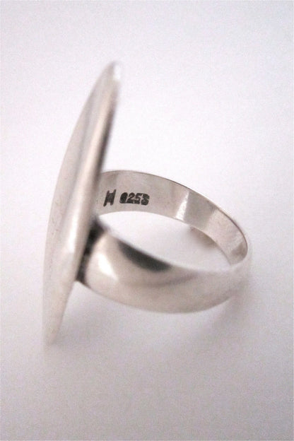 Hans Hansen large heavy silver oval ring