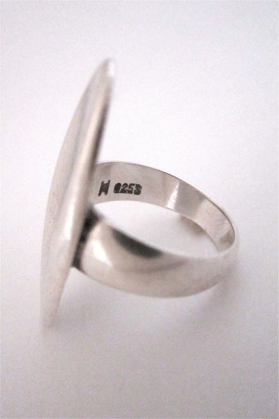 Hans Hansen large heavy silver oval ring