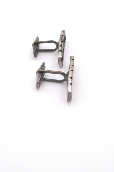 profile Guy Vidal Canada vintage brutalist pewter cufflinks hand signed